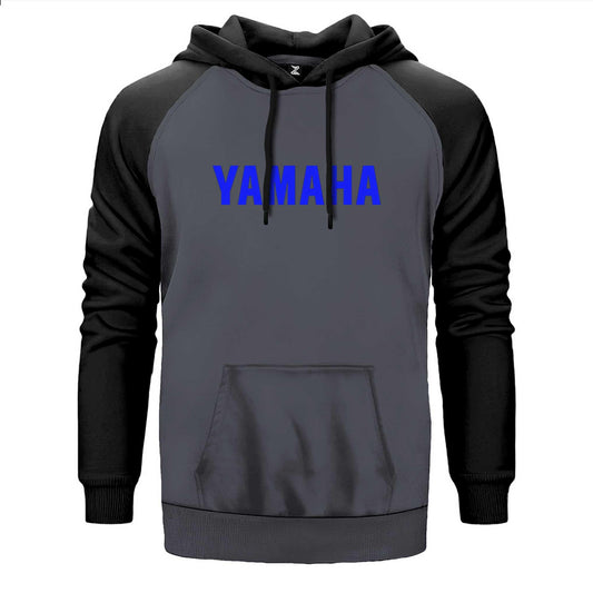 Yamaha Text Blue Çift Renk Reglan Kol Sweatshirt - Zepplingiyim