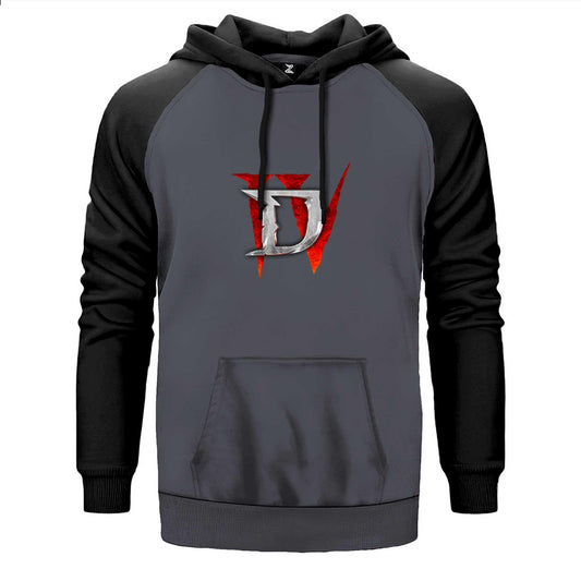 Diablo IV For Logo Çift Renk Reglan Kol Sweatshirt - Zepplingiyim