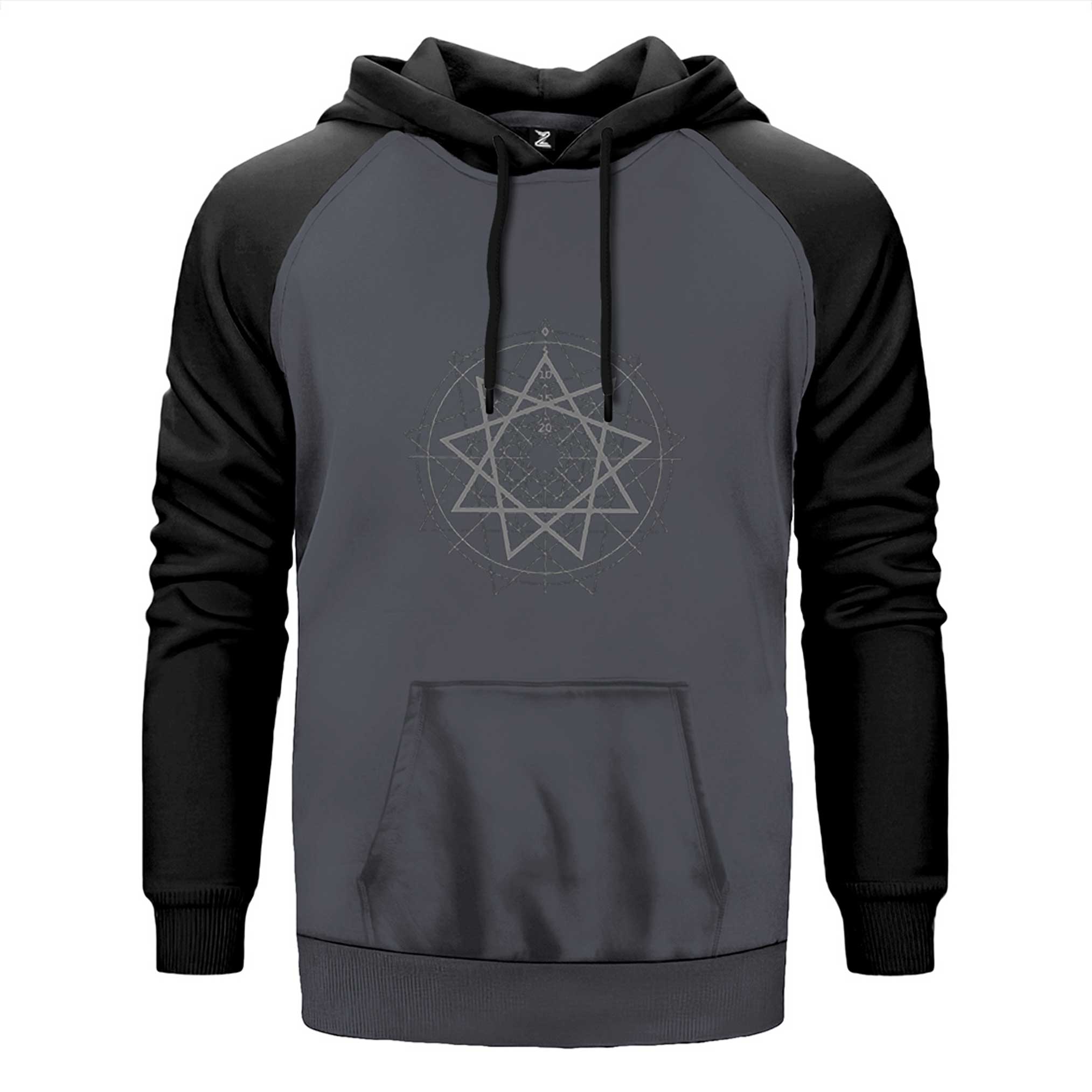 Slipknot Pentagram Symboll Çift Renk Reglan Kol Sweatshirt