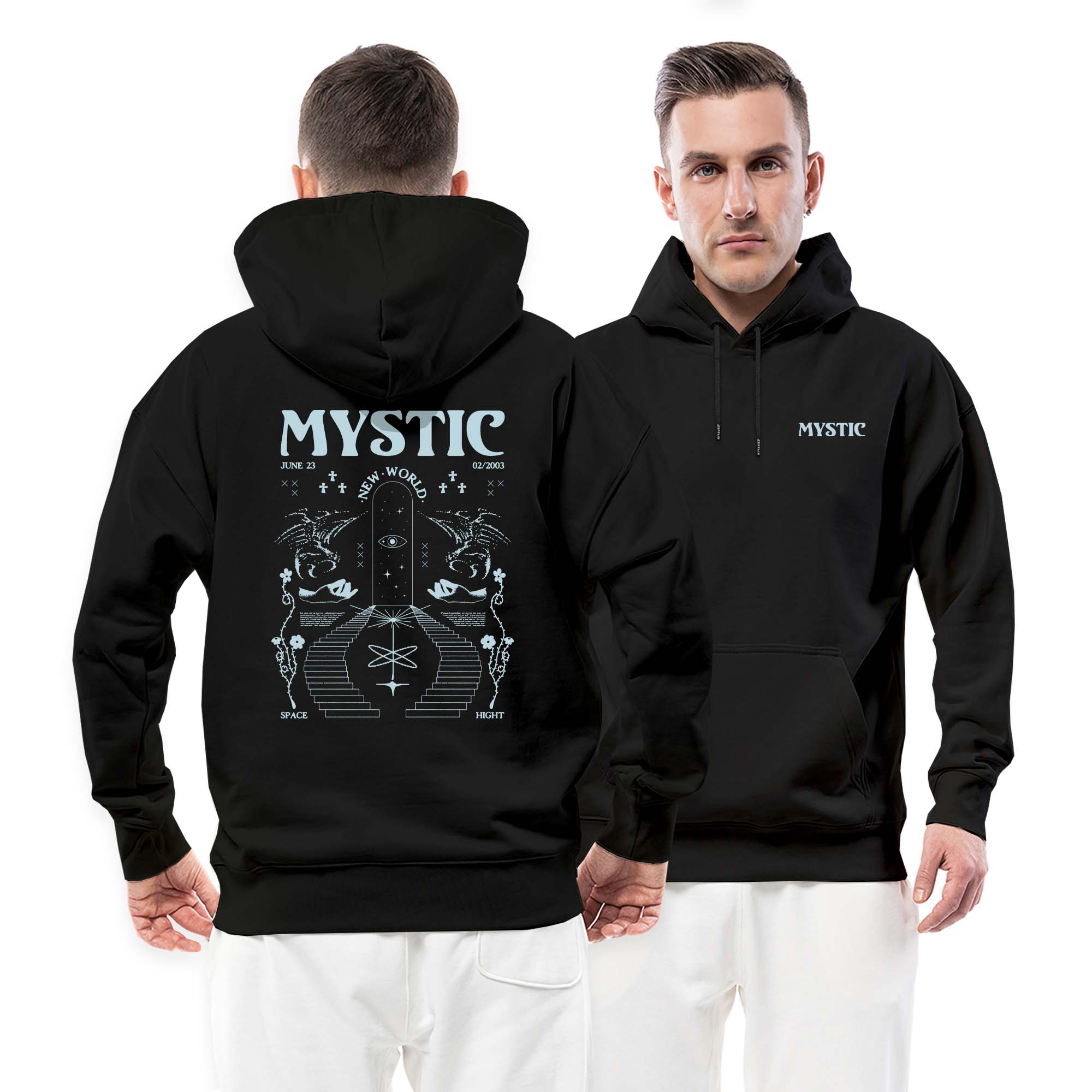 Mystic Siyah Streetwear Kapşonlu Hoodie
