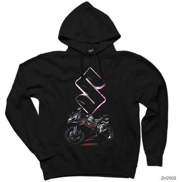 Suzuki R GSX Siyah Kapşonlu Sweatshirt Hoodie