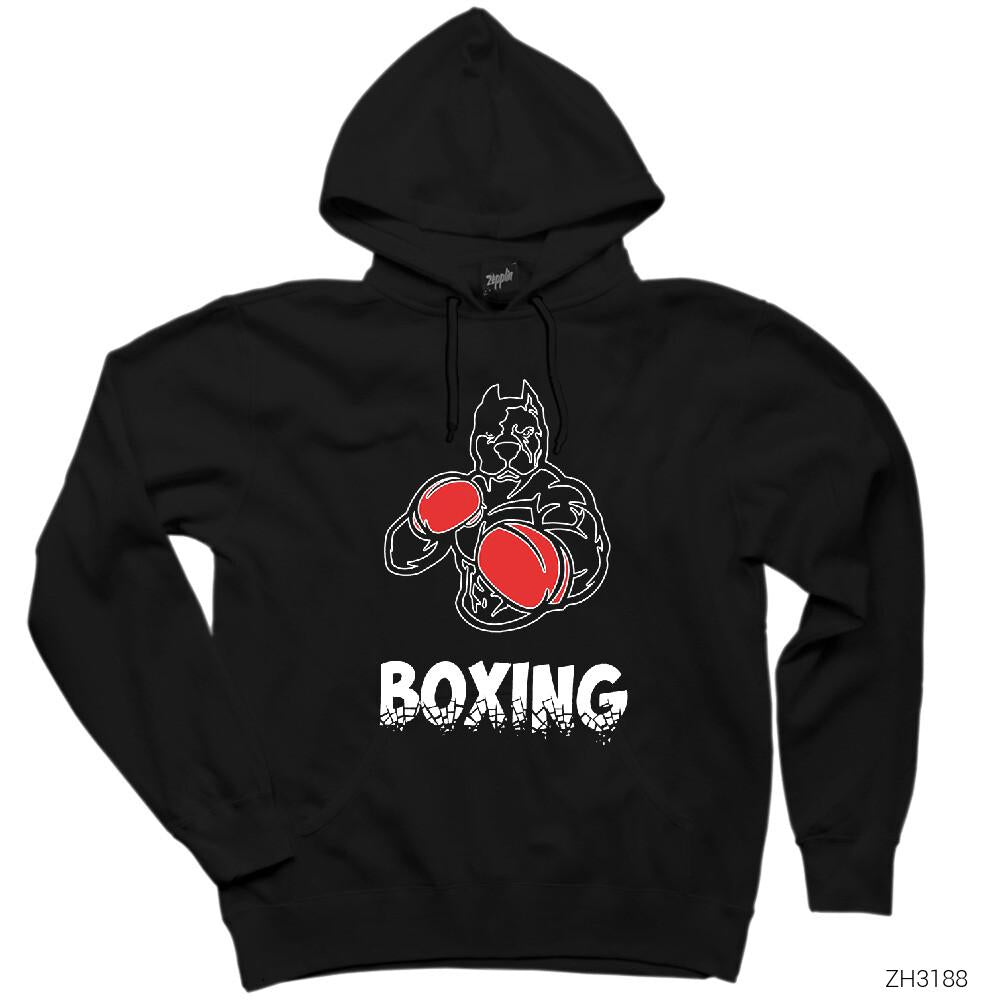 Pitbull Boxing Siyah Kapşonlu Sweatshirt Hoodie