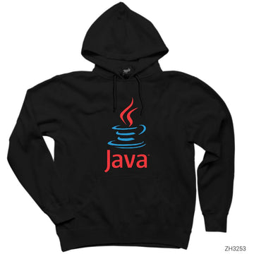 Java Logo Siyah Kapşonlu Sweatshirt Hoodie