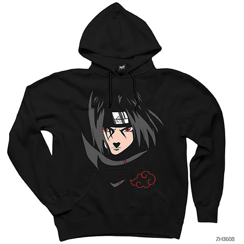 Naruto Uchiha İtachi Siyah Kapşonlu Sweatshirt Hoodie