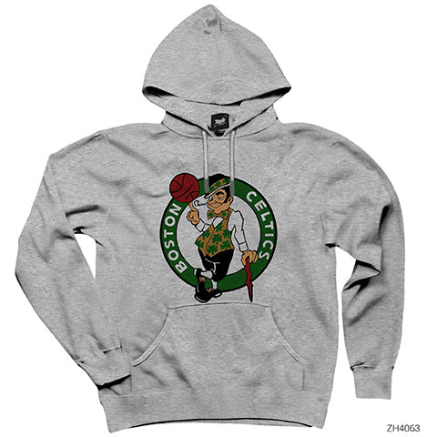 Boston Celtic Beyaz Gri Kapşonlu Sweatshirt Hoodie