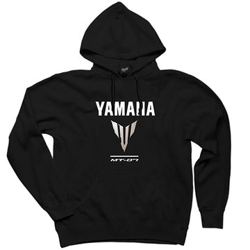 Yamaha MT07 Logo Siyah Kapşonlu Sweatshirt Hoodie