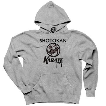 Shotokan Karate Logo Gri Kapşonlu Sweatshirt Hoodie
