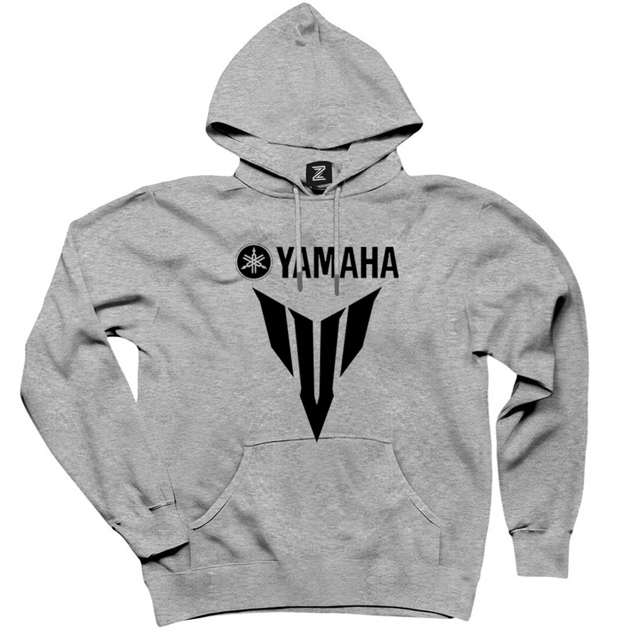 Yamaha MT07 Black Gri Kapşonlu Sweatshirt Hoodie