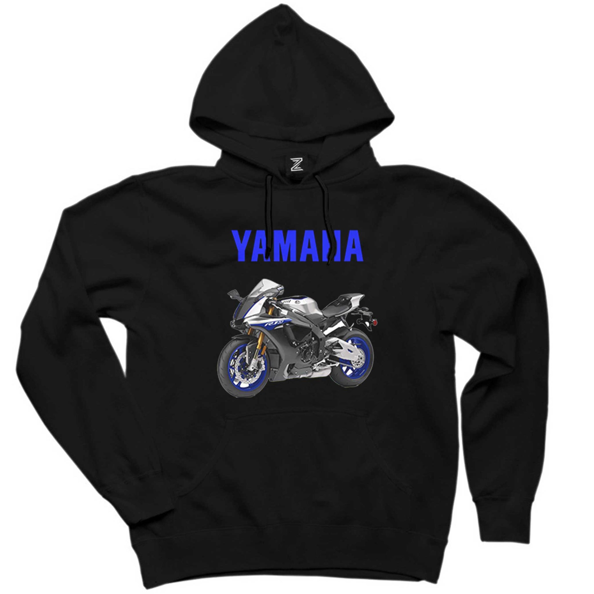Yamaha Text R1M Siyah Kapşonlu Sweatshirt Hoodie