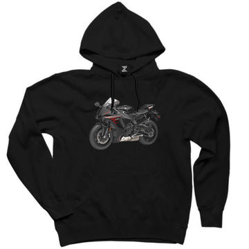 Yamaha YZF-R1 Siyah Kapşonlu Sweatshirt Hoodie
