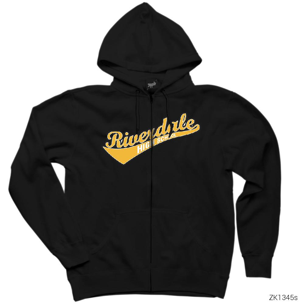 Riverdale High School Siyah Fermuarlı Kapşonlu Sweatshirt