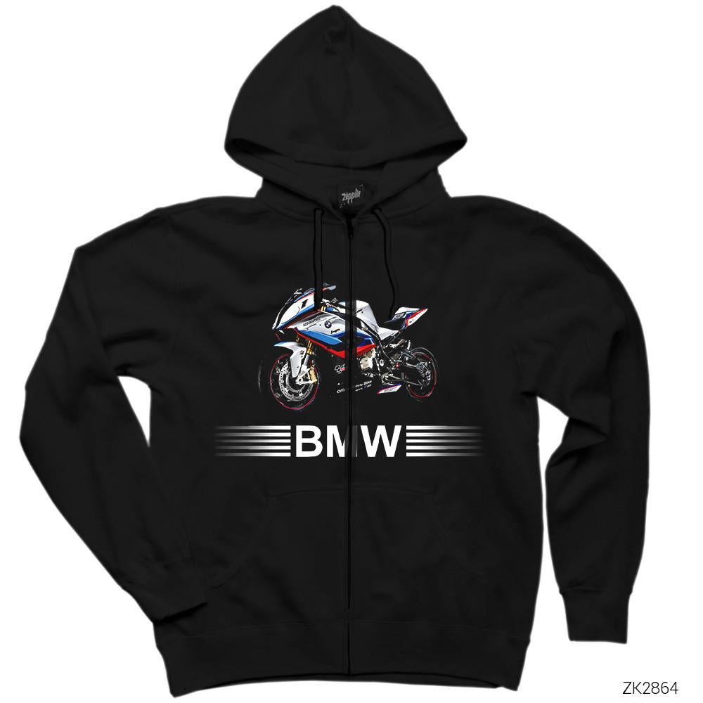 BMW M4 MotoGP Siyah Fermuarlı Kapşonlu Sweatshirt