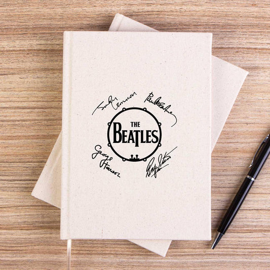 The Beatles Üyelerinin İmzaları Çizgisiz Kanvas Defter - Zepplingiyim