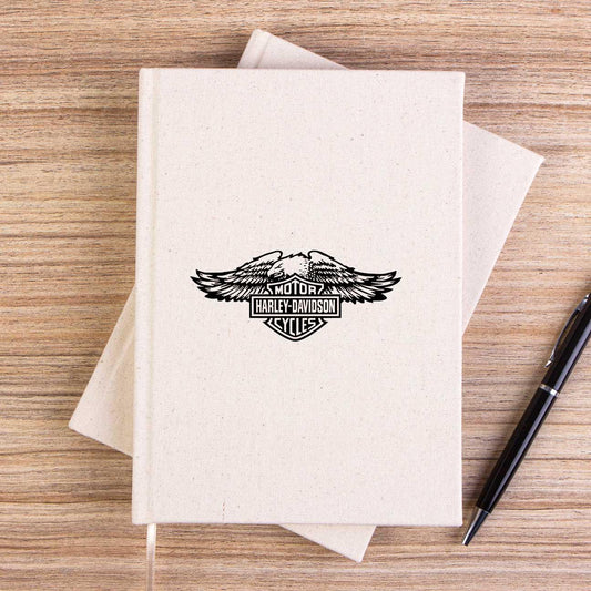 Harley Chopper Wings Eagle Silhouette Çizgisiz Kanvas Defter - Zepplingiyim