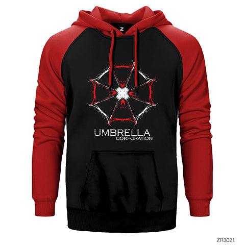 Resident Evil Umbrella Corparation Çift Renk Reglan Kol Sweatshirt / Hoodie - Zepplingiyim