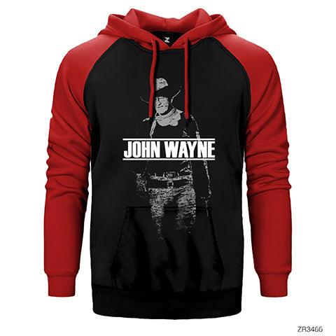 John Wayne Çift Renk Reglan Kol Sweatshirt / Hoodie - Zepplingiyim