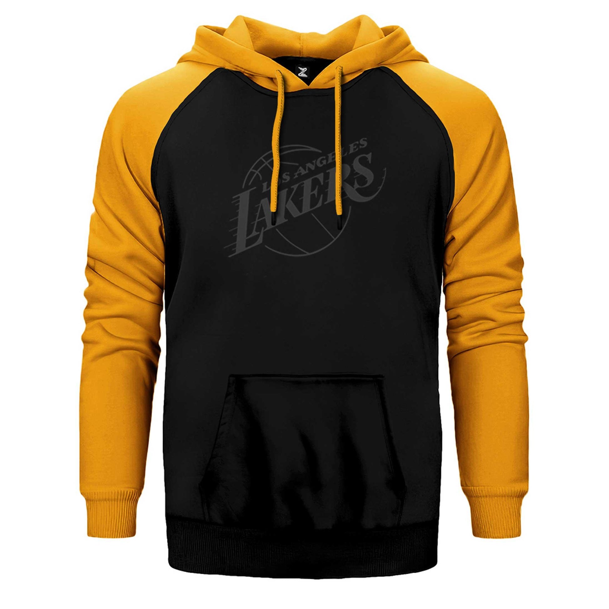 Los Angeles Lakers Grey Silhouette Çift Renk Reglan Kol Sweatshirt / Hoodie - Zepplingiyim