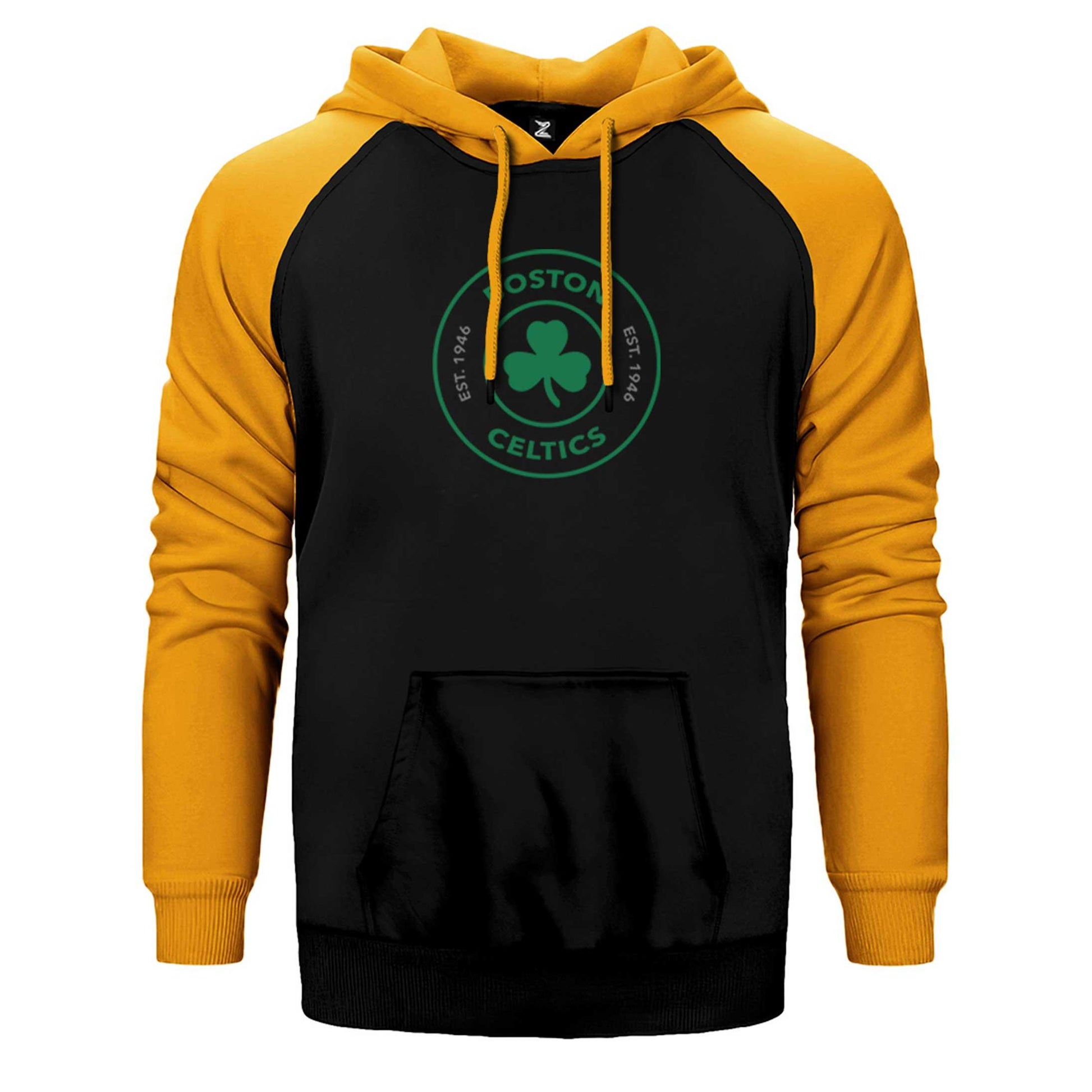 Boston Celtics Logo Çift Renk Reglan Kol Sweatshirt / Hoodie - Zepplingiyim