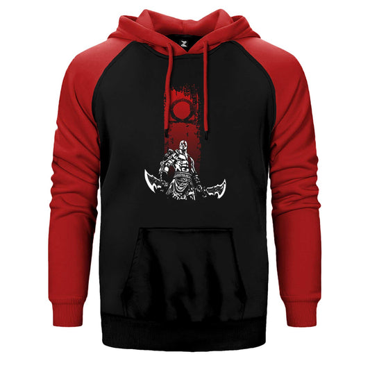 God Of War Kratos Logo Çift Renk Reglan Kol Sweatshirt / Hoodie - Zepplingiyim