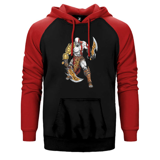 God Of War Kratos Savaşçı Çift Renk Reglan Kol Sweatshirt / Hoodie - Zepplingiyim
