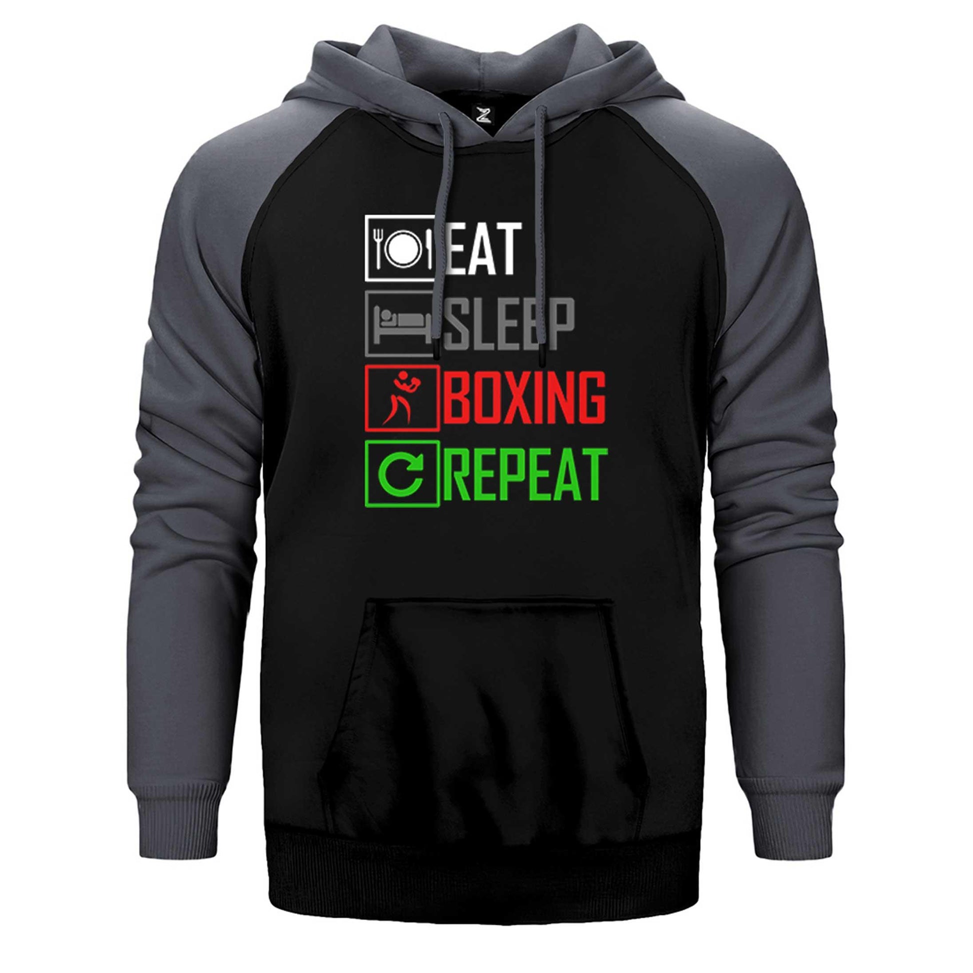 Boxing Repeat Çift Renk Reglan Kol Sweatshirt / Hoodie - Zepplingiyim