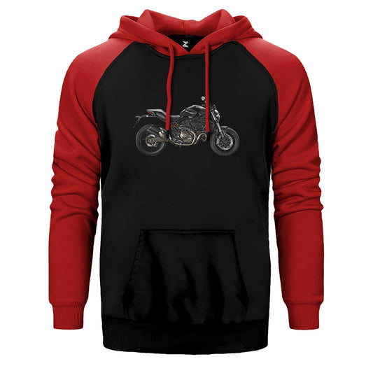 Ducati Monster Motosiklet Canavarı 821 Çift Renk Reglan Kol Sweatshirt / Hoodie - Zepplingiyim