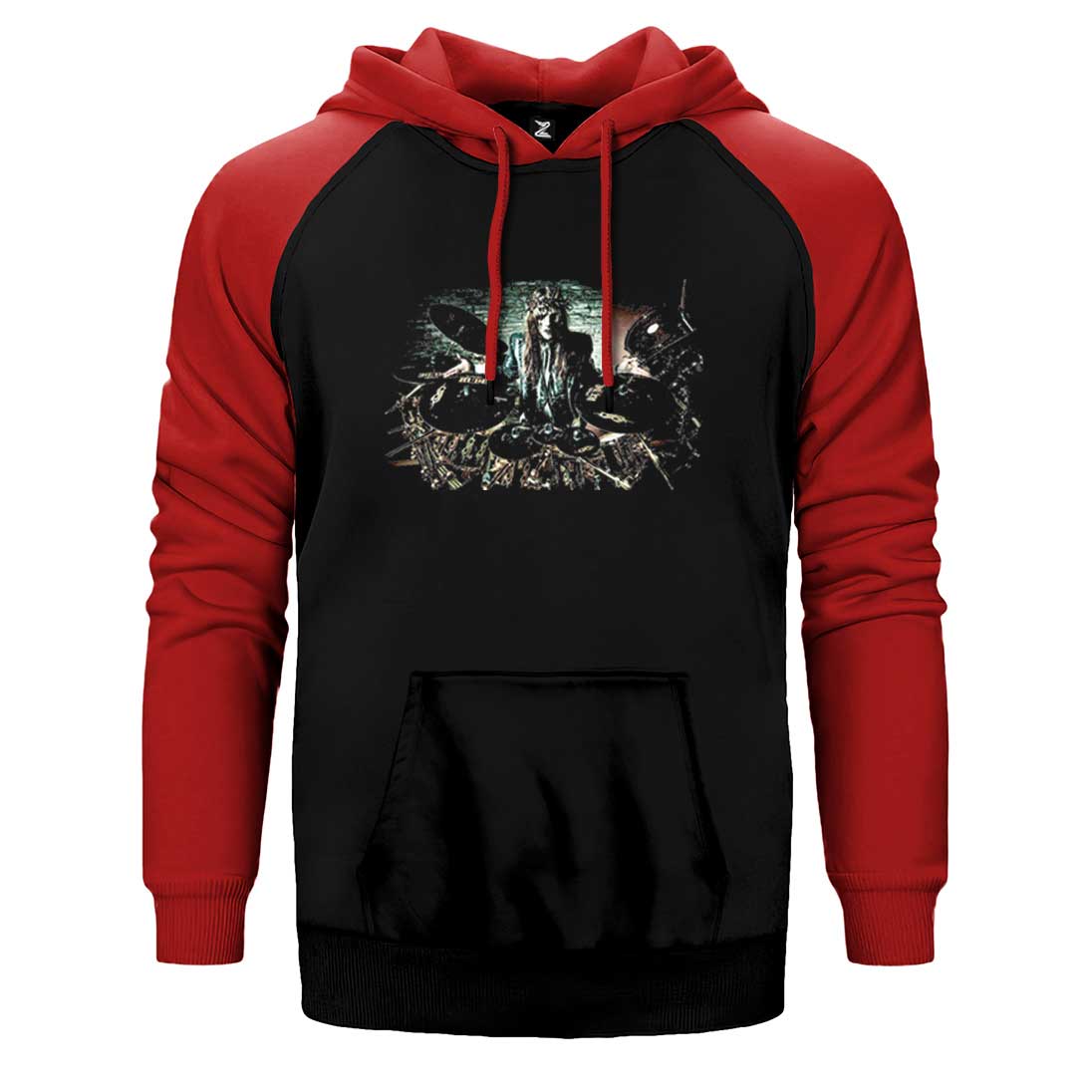Slipknot Joey Jordison Bateri Çift Renk Reglan Kol Sweatshirt / Hoodie