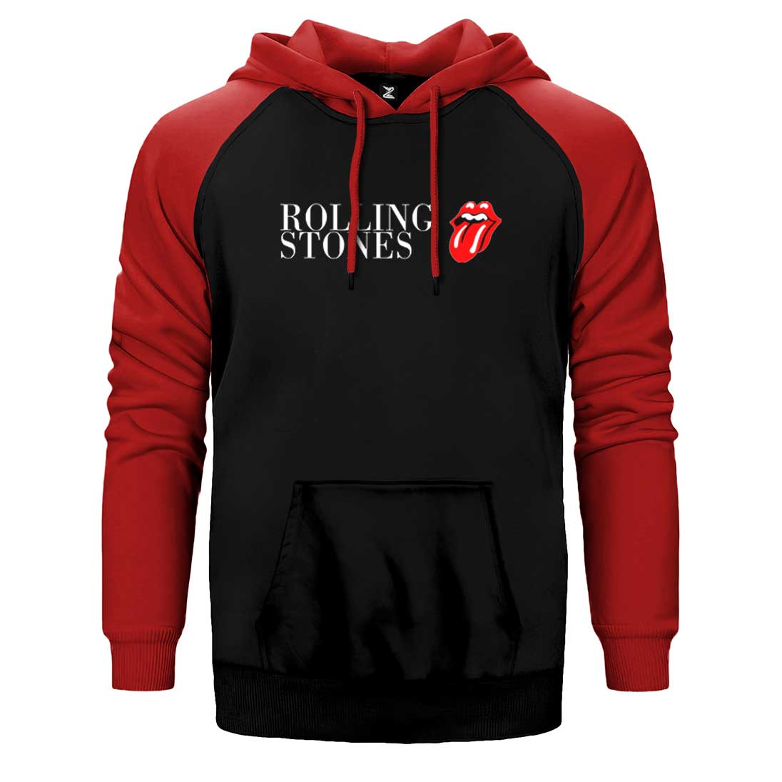 The Rolling Stones Logo Text Çift Renk Reglan Kol Sweatshirt / Hoodie