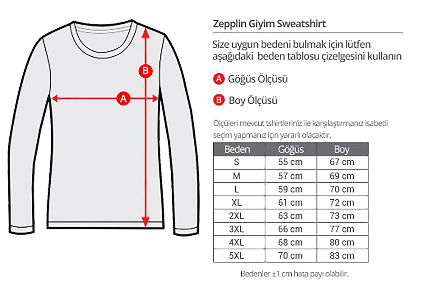 Basic Siyah Sweatshirt (Baskısız) - Zepplingiyim