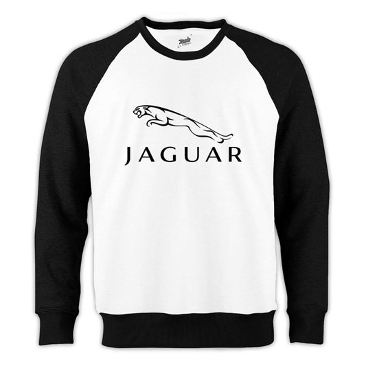 Jaguar Logo Reglan Kol Beyaz Sweatshirt - Zepplingiyim