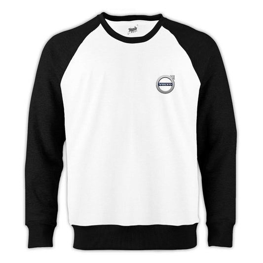 Volvo Logo Reglan Kol Beyaz Sweatshirt - Zepplingiyim