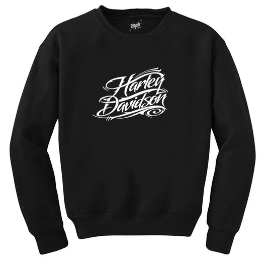 Harley Davidson Typography Siyah Sweatshirt - Zepplingiyim