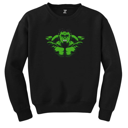 Hulk Angry Siyah Sweatshirt - Zepplingiyim