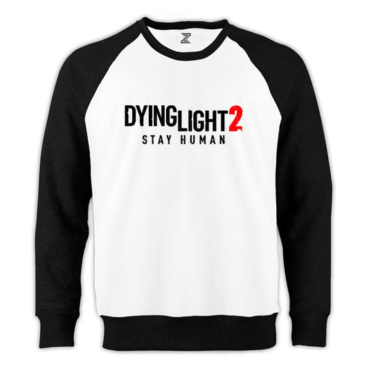 Dying Light 2 Logo Reglan Kol Beyaz Sweatshirt - Zepplingiyim