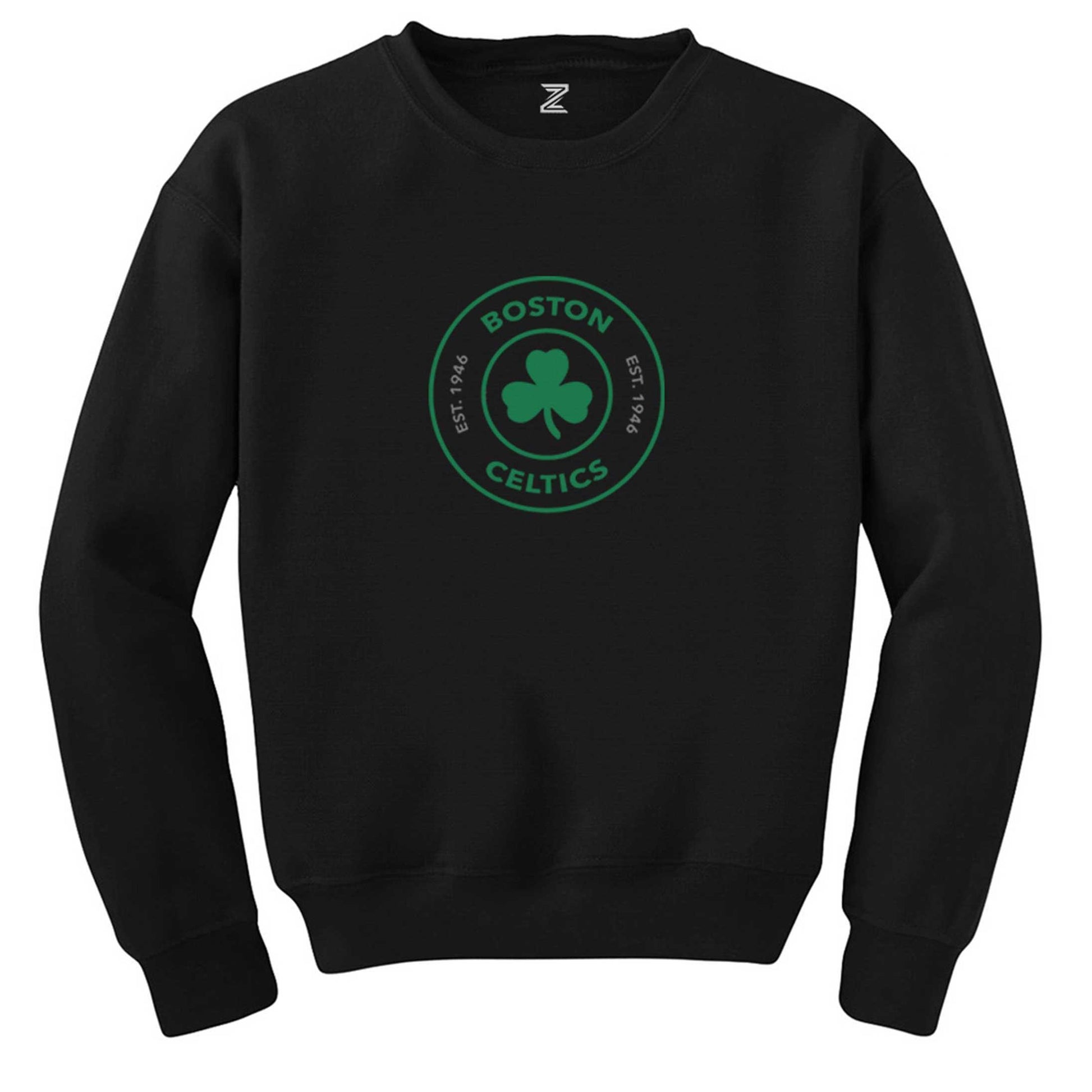 Boston Celtics Logo Siyah Sweatshirt - Zepplingiyim