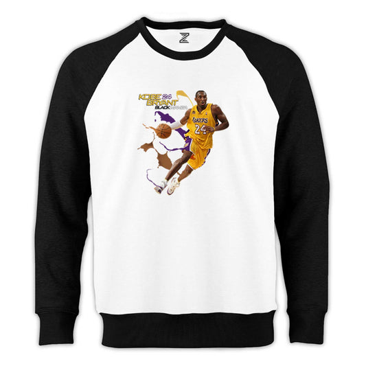 Kobe Bryant 24 Yellow Mamba Reglan Kol Beyaz Sweatshirt - Zepplingiyim