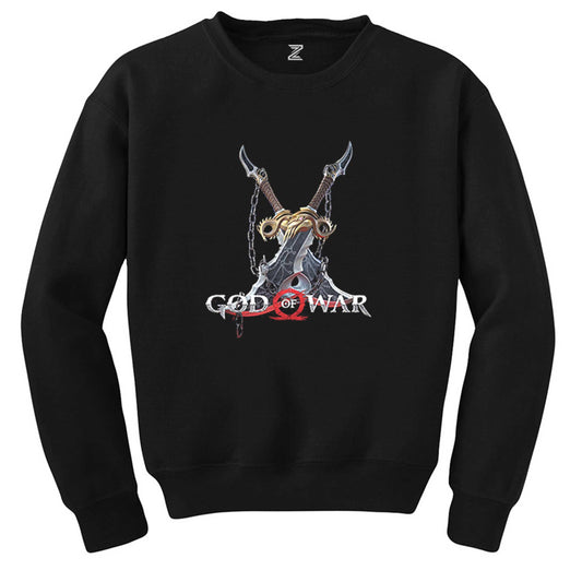 God Of War Kratos Kılıçları Siyah Sweatshirt - Zepplingiyim
