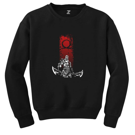 God Of War Kratos Logo Siyah Sweatshirt - Zepplingiyim