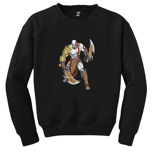 God Of War Kratos Savaşçı Siyah Sweatshirt - Zepplingiyim