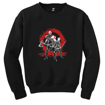 God Of War Logo Lineage Siyah Sweatshirt - Zepplingiyim