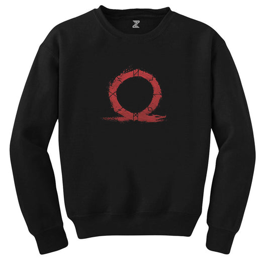 God Of War Ragnarok Red Omega Siyah Sweatshirt - Zepplingiyim