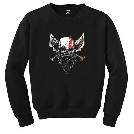 God Of War Skull Kratos Siyah Sweatshirt - Zepplingiyim
