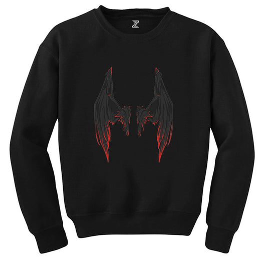 Lucifer Black Wing Siyah Sweatshirt - Zepplingiyim
