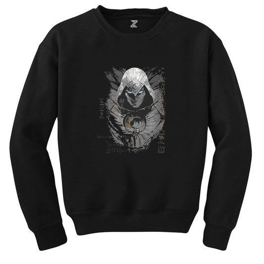 Moon Knight Warrios Face Siyah Sweatshirt - Zepplingiyim