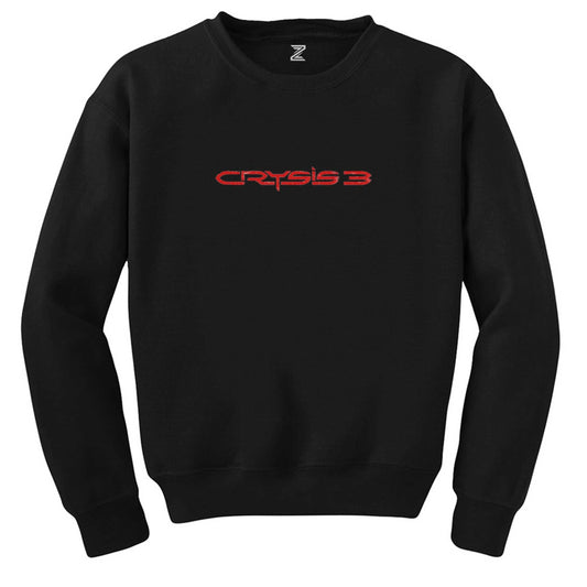 Crysis Three Red Text Siyah Sweatshirt - Zepplingiyim