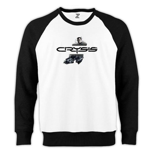 Crysis Stain Warrior Reglan Kol Beyaz Sweatshirt - Zepplingiyim