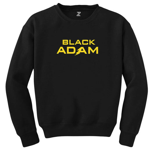 Black Adam Yellow Text Siyah Sweatshirt - Zepplingiyim