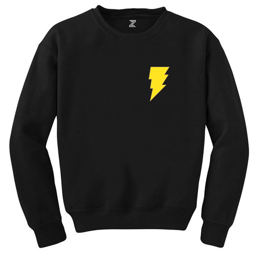 Black Adam Yellow Logo Siyah Sweatshirt - Zepplingiyim