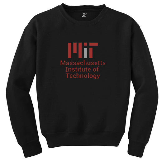Massachusetts Institute Of Technology Logo Siyah Sweatshirt - Zepplingiyim