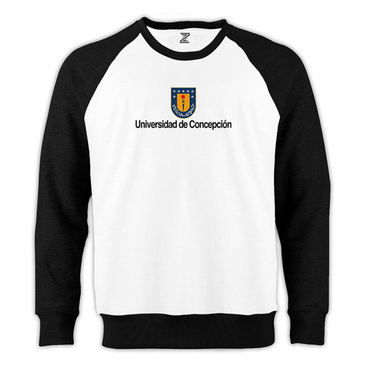 Concepcion University Logo Reglan Kol Beyaz Sweatshirt - Zepplingiyim
